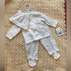 Little Me White 3pc Set Size 6m NWT